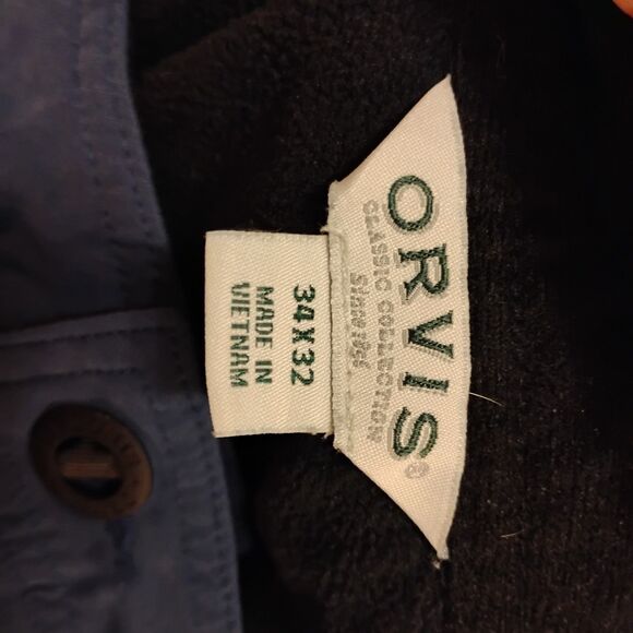 Orvis pants mens 34x32 blue fleece lined hiking straight leg nylon stretch - Picture 7 of 9